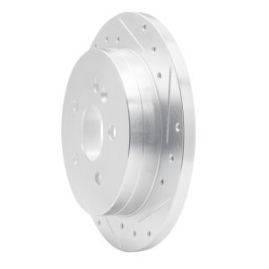 Mercedes-Benz ML320 Brake Rotor (1) - Rear Right - R1 Concepts - Drilled & Slotted - Silver - `98-`05